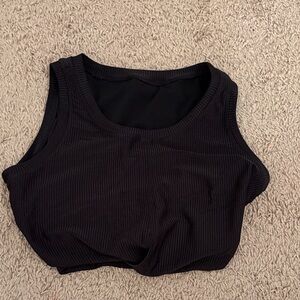 Black AERIE Ribbed Women's Tank Top